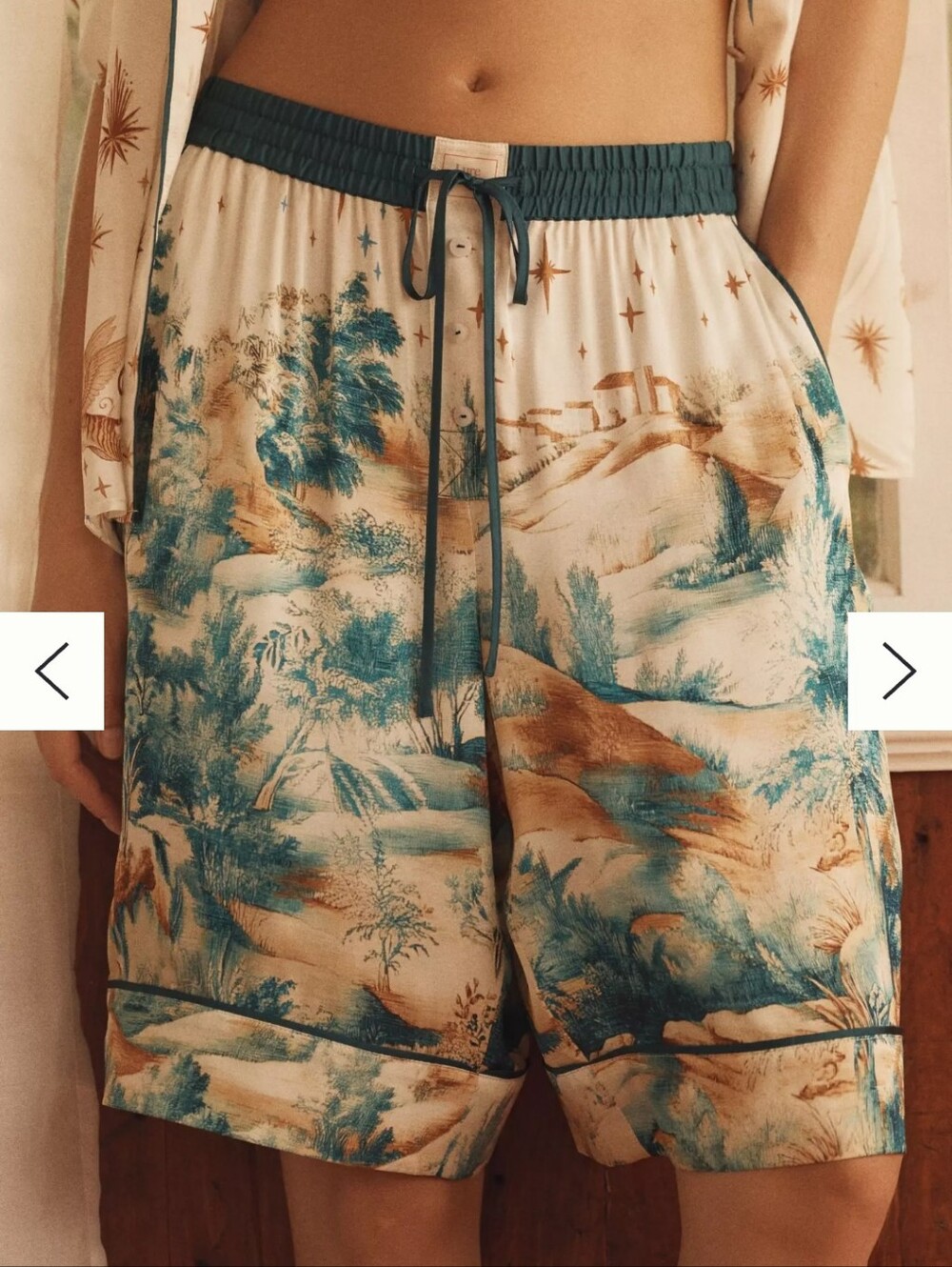 Anthropologie LyreBird Silky Bermuda Shorts Size Medium